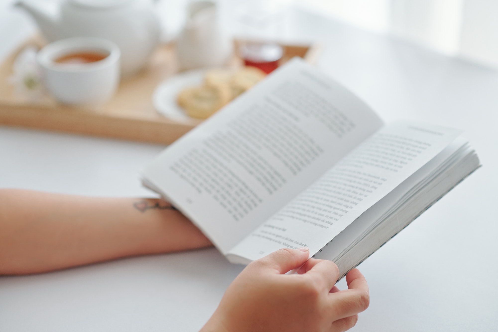 Woman reading book